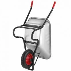 GARDEBRUK Brouette De Jardin 100L Max 250kg Chariot Transport Feuilles Bois Construction Chantier Zingué Roue Pneumatique -chariot de jardin Soldes 2024 29030993 4