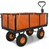 Boudech Chariot à Main Pour Outils De Jardin En Fer Avec Une Charge Max. De 550kg Avec Grille Supplémentaire