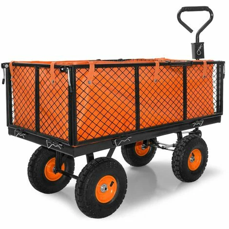 Boudech Chariot à Main Pour Outils De Jardin En Fer Avec Une Charge Max. De 550kg Avec Grille Supplémentaire 1 Boudech Chariot à Main Pour Outils De Jardin En Fer Avec Une Charge Max. De 550kg Avec Grille Supplémentaire