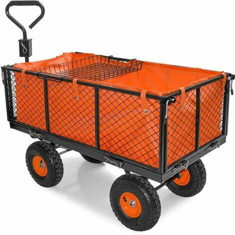 Boudech Chariot à Main Pour Outils De Jardin En Fer Avec Une Charge Max. De 550kg Avec Grille Supplémentaire 2 Boudech Chariot à Main Pour Outils De Jardin En Fer Avec Une Charge Max. De 550kg Avec Grille Supplémentaire – Image 2