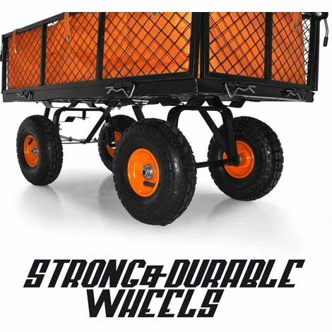 Boudech Chariot à Main Pour Outils De Jardin En Fer Avec Une Charge Max. De 550kg Avec Grille Supplémentaire 3 Boudech Chariot à Main Pour Outils De Jardin En Fer Avec Une Charge Max. De 550kg Avec Grille Supplémentaire – Image 3