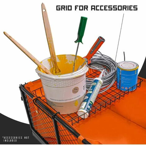 Boudech Chariot à Main Pour Outils De Jardin En Fer Avec Une Charge Max. De 550kg Avec Grille Supplémentaire 4 Boudech Chariot à Main Pour Outils De Jardin En Fer Avec Une Charge Max. De 550kg Avec Grille Supplémentaire – Image 4