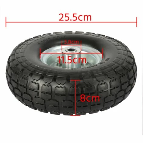 Yaheetech Lot De 4pcs Roue Increvable Remorque Pour Diable Brouette Chariot Jante En Acier 255 Mm 3 Yaheetech Lot De 4pcs Roue Increvable Remorque Pour Diable Brouette Chariot Jante En Acier 255 Mm – Image 3