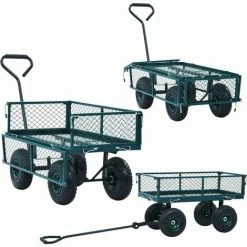 TRUE DEAL Chariot à Main De Jardin Vert 250 Kg -chariot de jardin Soldes 2024 30546091 3