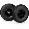 Relaxdays Roue De Brouette, Caoutchouc, 3.00-4", 2x Roue De Rechange, Pour Axe De 25 Mm, 260x85 Mm, Noir
