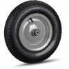 Relaxdays Roue De Brouette Caoutchouc 120 Kg, Roue De Rechange Axe, Caoutchouc Essieu 4.80 4.00-8, 3 Adaptateurs