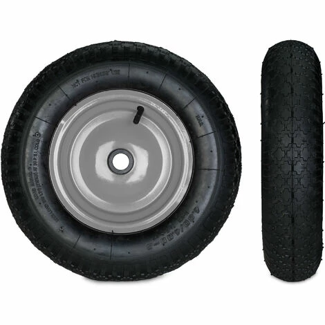 Relaxdays Roue De Brouette Caoutchouc 120 Kg, Roue De Rechange Axe, Caoutchouc Essieu 4.80 4.00-8, 3 Adaptateurs 2 Relaxdays Roue De Brouette Caoutchouc 120 Kg, Roue De Rechange Axe, Caoutchouc Essieu 4.80 4.00-8, 3 Adaptateurs – Image 2