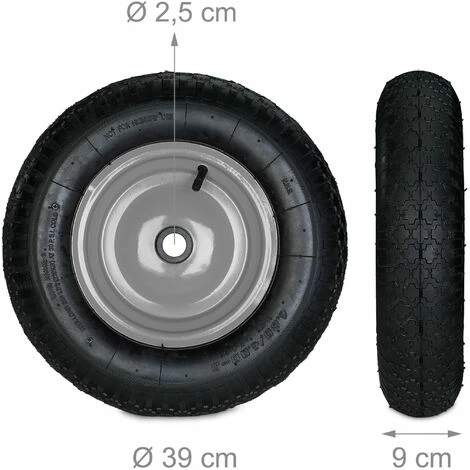 Relaxdays Roue De Brouette Caoutchouc 120 Kg, Roue De Rechange Axe, Caoutchouc Essieu 4.80 4.00-8, 3 Adaptateurs 5 Relaxdays Roue De Brouette Caoutchouc 120 Kg, Roue De Rechange Axe, Caoutchouc Essieu 4.80 4.00-8, 3 Adaptateurs – Image 5