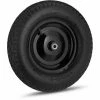 Relaxdays Roue De Brouette Caoutchouc 120 Kg, Roue De Rechange Axe, Caoutchouc Essieu 4.80 4.00-8, 3 Adaptateurs
