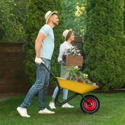 Relaxdays Roue De Brouette Caoutchouc 120 Kg, Roue De Rechange Axe, Caoutchouc Essieu 4.80 4.00-8, 3 Adaptateurs -chariot de jardin Soldes 2024 31798236 4