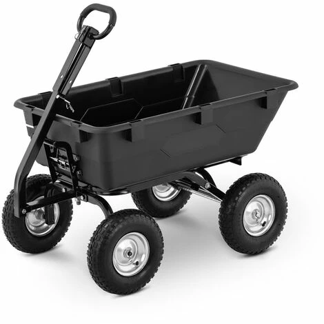 HILLVERT Chariot De Transport Jardin À Main Remorque Inclinable Basculant 550 Kg 150 L - Gris Foncé, Noir 1 HILLVERT Chariot De Transport Jardin À Main Remorque Inclinable Basculant 550 Kg 150 L - Gris Foncé, Noir