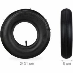 Relaxdays Roue De Brouette Avec Chambre à Air, Lot De 2 Pneus De Rechange 3.50-6, Pneumatiques, Jusqu’à 136 Kg, Noir -chariot de jardin Soldes 2024 31842179 5