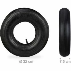 Relaxdays Roue De Brouette Avec Chambre à Air, Lot De 2 Pneus De Rechange 4.00-6, Pneumatiques, Jusqu’à 136 Kg, Noir -chariot de jardin Soldes 2024 31842188 5