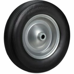 Relaxdays Roue De Brouette 4.80 4.00-8, Roue En Caoutchouc, Roue Secours, Jante, Pneus Diable 100 Kg Charge, Noir Gris