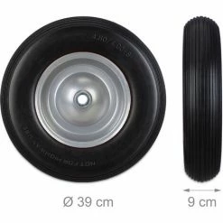 Relaxdays Roue De Brouette 4.80 4.00-8, Roue En Caoutchouc, Roue Secours, Jante, Pneus Diable 100 Kg Charge, Noir Gris -chariot de jardin Soldes 2024 32341620 5