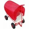Varan Motors - TC1812M Chariot Wagon Pour Enfant, Chariot De Transport En Bois Avec Bâche, Charge 180Kg Max. - Rouge