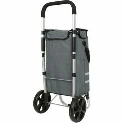 SKECTEN Caddie De Courses, Chariot De Courses, Pliable, Polyvalent, Sac Amovible, Roulettes, Solide, Gris -chariot de jardin Soldes 2024 33222367 3