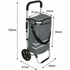 SKECTEN Caddie De Courses, Chariot De Courses, Pliable, Polyvalent, Sac Amovible, Roulettes, Solide, Gris -chariot de jardin Soldes 2024 33222367 4