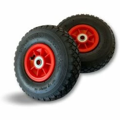 KIBROS Roue De Brouette Increvable Ø 400 Mm * 63 Mm | Axe 22 Mm * 90 Mm - A L'unité - Jante Synthétique Par Deux