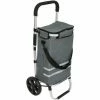 SIFREE 35L Chariot De Course - Poussette De Marché - Caddie à Roulettes - Cabas à Roues Pliable Avec Sac Isotherme Gris