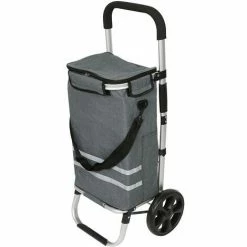 SIFREE 35L Chariot De Course - Poussette De Marché - Caddie à Roulettes - Cabas à Roues Pliable Avec Sac Isotherme Gris -chariot de jardin Soldes 2024 35011692 5