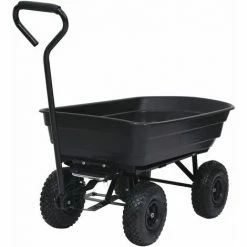 VidaXL Chariot à Main à Bascule De Jardin 300 Kg 75 L Noir -chariot de jardin Soldes 2024 35654343 5