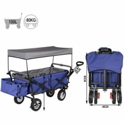HELLOSHOP26 Chariot De Jardin à 4 Roues Avec Frein Et Auvent Amovible Bleu - Bleu 6 HELLOSHOP26 Chariot De Jardin à 4 Roues Avec Frein Et Auvent Amovible Bleu - Bleu -chariot de jardin Soldes 2024 36625232 3