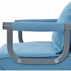 ORGANNICE Canapé-lit-fauteuil Convertible, Dossier Réglable Sur 6 Positions, Fauteuil Pliable Avec Oreillers, Assise Rembourrée, Canapé Méridienne De Loisirs Pour La Maison, Le Bureau Couleur Bleue - Bleue