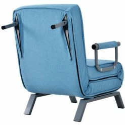 ORGANNICE Canapé-lit-fauteuil Convertible, Dossier Réglable Sur 6 Positions, Fauteuil Pliable Avec Oreillers, Assise Rembourrée, Canapé Méridienne De Loisirs Pour La Maison, Le Bureau Couleur Bleue - Bleue -chariot de jardin Soldes 2024 38154609 3