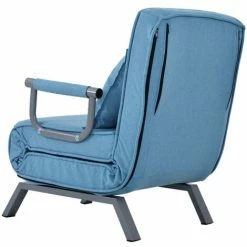 ORGANNICE Canapé-lit-fauteuil Convertible, Dossier Réglable Sur 6 Positions, Fauteuil Pliable Avec Oreillers, Assise Rembourrée, Canapé Méridienne De Loisirs Pour La Maison, Le Bureau Couleur Bleue - Bleue -chariot de jardin Soldes 2024 38154609 4