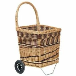 AUBRY GASPARD Chariot à Bûches En Osier Bicolore Sur Roulettes Naturel - Naturel