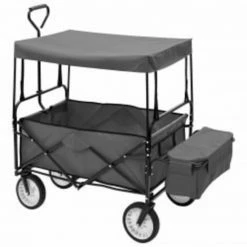 HAPPYSHOPPING Chariot A Main Pliable Avec Toit Acier Gris 7 HAPPYSHOPPING Chariot A Main Pliable Avec Toit Acier Gris -chariot de jardin Soldes 2024 39452000 3