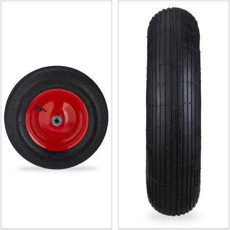RELAXDAYS Rechange Roue De Brouette 4.80 4.00-8, Avec Air, Roue De Secours, Jante En Acier, Pour Diable, Noir Et Rouge 2 RELAXDAYS Rechange Roue De Brouette 4.80 4.00-8, Avec Air, Roue De Secours, Jante En Acier, Pour Diable, Noir Et Rouge – Image 2
