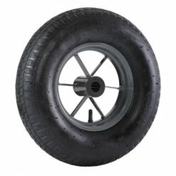 2GT Roue Brouette à Pneu Diamètre 400 X 100 Alésage 25 Longueur De Moyeu 76 Mm Roulement à Rouleaux