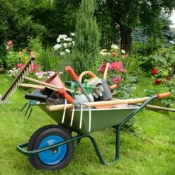 Relaxdays Roue De Brouette 4.80 4.00-8 Rechange, Pneu Caoutchouc Plein, Jante Acier, Charge 120 Kg, Noir/bleu -chariot de jardin Soldes 2024 43909535 3