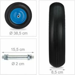 Relaxdays Roue De Brouette 4.80 4.00-8, Pneu En Caoutchouc Plein Avec Jante Acier, Charge 120 Kg, Noir/bleu -chariot de jardin Soldes 2024 43909549 5
