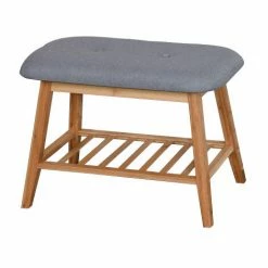 ORGANNICE Banc De Rangement En Bambou Du Salon étagère à Chaussures D'entrée - Brun -chariot de jardin Soldes 2024 44088078 5