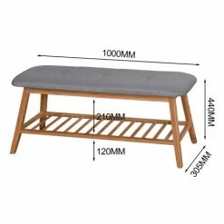 ORGANNICE Banc En Bambou De Salon Zone D'entrée étagère à Chaussures - Brun