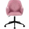 ORGANNICE Chaise De Bureau Ergonomique En Velours Chaise De Bureau Chaise D'ordinateur Chaise De Travail Chaise Pivotante Avec Bras Hauteur Réglable Pour La Maison Et Le Bureau 1 Pièce, Rose / - Rose
