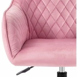 ORGANNICE Chaise De Bureau Ergonomique En Velours Chaise De Bureau Chaise D'ordinateur Chaise De Travail Chaise Pivotante Avec Bras Hauteur Réglable Pour La Maison Et Le Bureau 1 Pièce, Rose / - Rose -chariot de jardin Soldes 2024 44089744 3