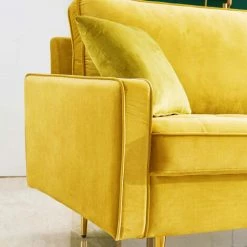 ORGANNICE Canapé Moderne En Tissu Velours 180cm - Jaune - Jaune -chariot de jardin Soldes 2024 44089811 5