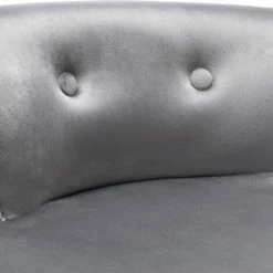 ORGANNICE Chaise De Chambre à Coucher En Velours Avec Pieds En Chêne,chaise De Coiffeuse En Tissu - Gris -chariot de jardin Soldes 2024 44090205 5