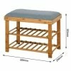 ORGANNICE Zone D'entrée Banc En Bambou De 3 étages étagère à Chaussures De Salon - Brun