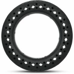 HAPPYSHOPPING Pneu En Nid D'abeille Solide Pour Scooter Electrique 10 X 2,5 Pneu En Caoutchouc A Haute Intensite Pneu Non Pneumatique Amortisseur De Choc Pneu Solide Pour Xiaomi M365, Modele:Noir