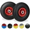 RELAXDAYS Roue De Diable, 2x Roue De Brouette Caoutchouc, 3.00-4", 260 X 85 Mm, Pour Axe De 20 Mm, Noir-rouge