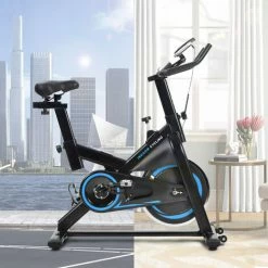 ORGANNICE Vélo D'appartement De Cardio-training Avec Console LCD Et Volant D'inertie De 10 Kg, Siège Et Guidon Réglables - Bleu -chariot de jardin Soldes 2024 45951584 4
