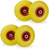 RELAXDAYS Roue De Diable, 4x Roue De Brouette Caoutchouc, 3.00-4", 260 X 85 Mm, Pour Axe De 20 Mm, Jaune-gris