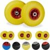 RELAXDAYS Roue De Diable, 8x Roue De Brouette Caoutchouc, 3.00-4", 260 X 85 Mm, Pour Axe De 20 Mm, Jaune-rouge