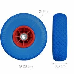 RELAXDAYS Roue De Diable, 4x Roue De Brouette Caoutchouc, 3.00-4", 260 X 85 Mm, Pour Axe De 20 Mm, Bleu-rouge -chariot de jardin Soldes 2024 48740880 5