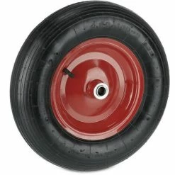 Relaxdays Roue De Brouette 4.80 4.00-8, Pneu De Rechange, De Secours, 4PR, Avec Air, Jante En Acier, Noir/blanche